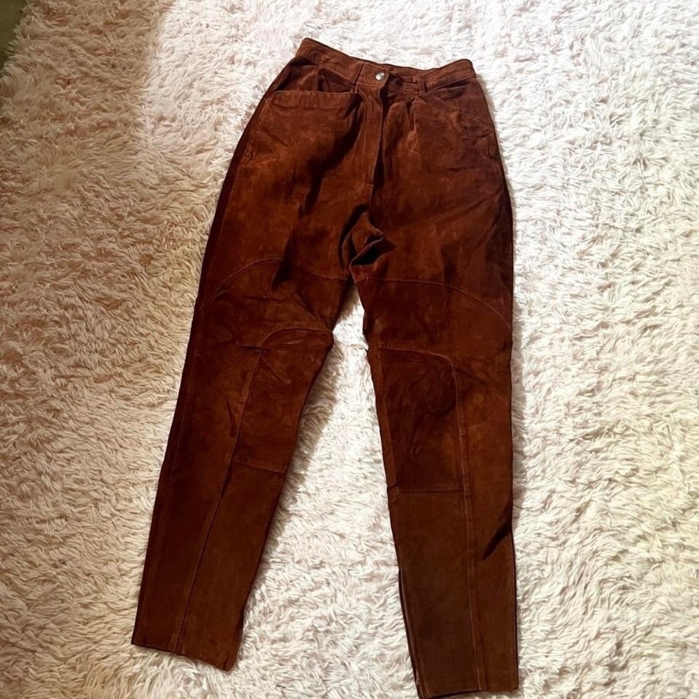 Vintage 90s Grunge Western Rustic Boho Indie Suede Pants Womens 7 Heritage Rodeo